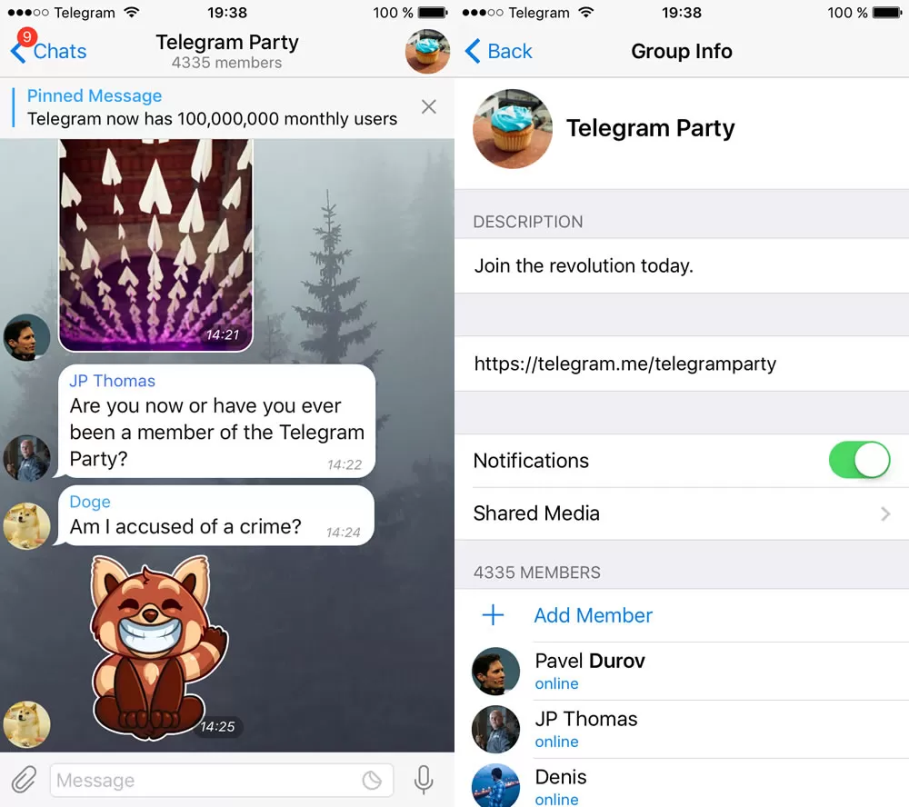 电报 Telegram 超级群组的公共群组与置顶帖子