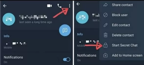 Telegram 开启秘密聊天（Secret Chat）设置