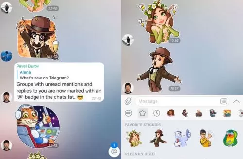 电报 Telegram 回复、贴纸和邀请功能升级